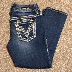 Vigoss Women's Blue Ankle Jeans with Contrast Stitching